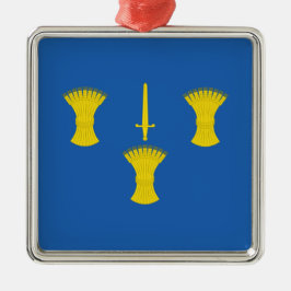 チェシャ国旗（英国郡） メタルオーナメント