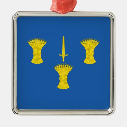 チェシャ国旗(英国郡) メタルオーナメント (正面)