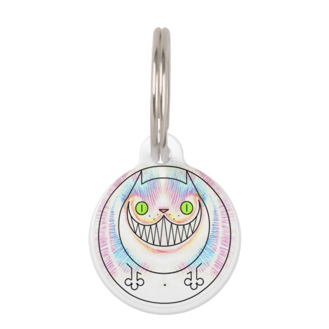 チェシャ猫の太パーソナライズされた猫の名前タグ ペット　ネームタグ (正面)