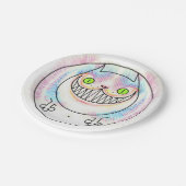 チェシャ猫の笑顔の太った猫の紙皿 ペーパープレート (アングル)