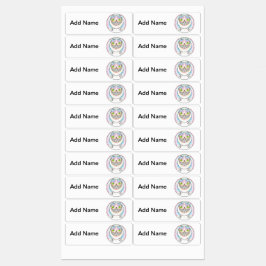 チェシャ猫グリンのラベル付き太った猫 ラベル