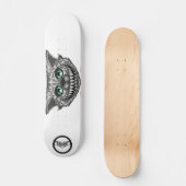 チェシャ猫白黒線アートスマイル スケートボード (正面)