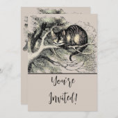 チェシャ猫 アリス ワンダーランド クラシック 招待状 (正面/裏面)