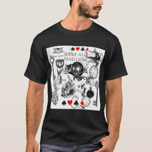 チェシャ猫 クラシック アリスインワンダーランド 気狂い Tシャツ