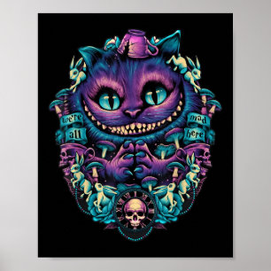 チェシャ猫Tシャツ アリスインワンダーランド グラフィック ポスター
