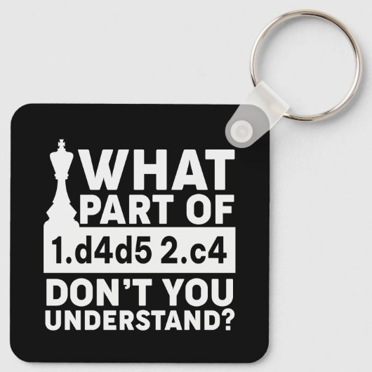 チェスおもしろいが白黒で移動 キーホルダー (裏面)