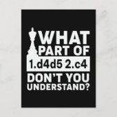 チェスおもしろいが白黒で移動 ポストカード (正面)