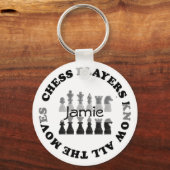 チェスおもしろいの選手は全ての移動を知っている鍵フォブ キーホルダー (正面)