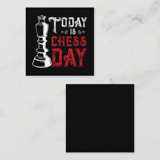チェスおもしろいキングカストリングデザイン スクエア名刺 (正面/裏面)