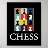 チェスおもしろいボードTゲームのユーモア設定プレイヤーチェス ポスター (正面)