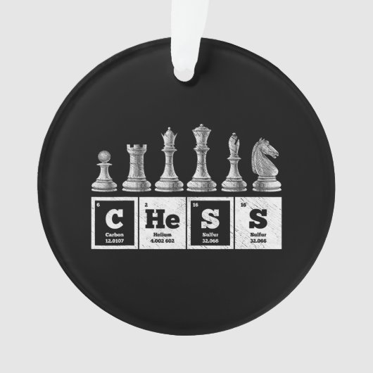 チェスおもしろい選手ギーク周期系化学 オーナメント (正面)