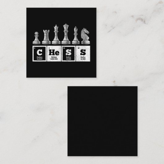 チェスおもしろい選手ギーク周期系化学 スクエア名刺 (正面/裏面)