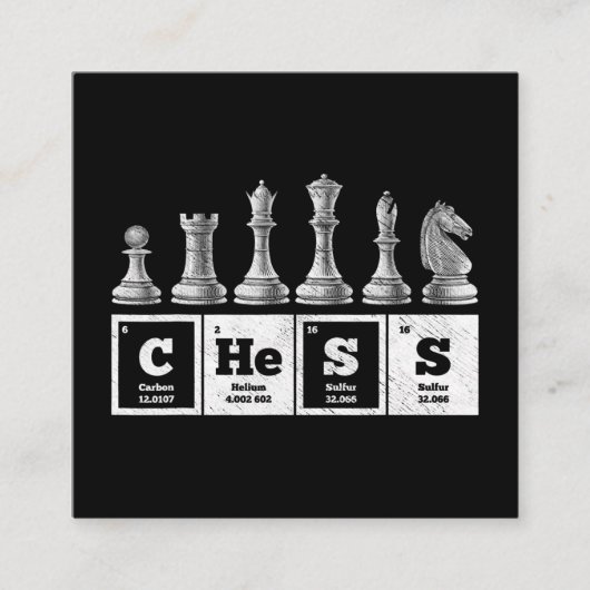 チェスおもしろい選手ギーク周期系化学 スクエア名刺 (正面)