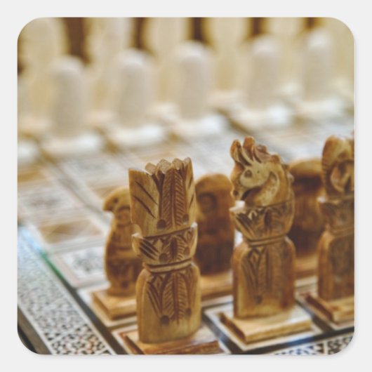 チェスが売りに出る、ハーン・エル・カリリ・バザール。 スクエアシール (正面)