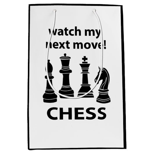 チェスが次の移動チェスを見る ミディアムペーパーバッグ (正面)