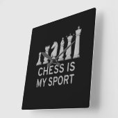 チェスが私のスポーツだ スクエア壁時計 (傾斜)