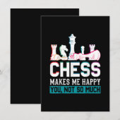 チェスが私を幸せにする ユーモア 面白い ギフト 招待状 (正面/裏面)