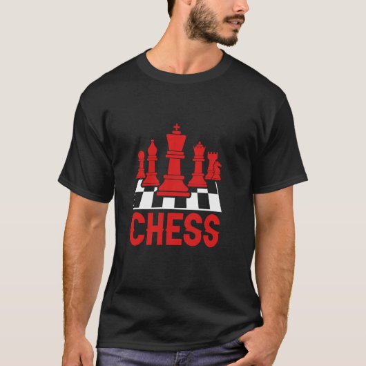 チェスが面白いボードゲームチェスプレーヤー Tシャツ (正面)
