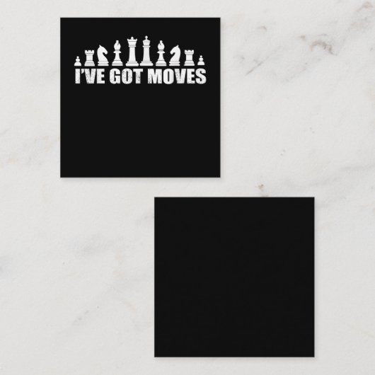 チェスで駒を5回得動かす愛クール好家 スクエア名刺 (正面/裏面)