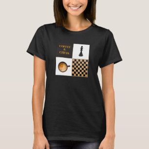 チェスとコーヒーコーヒー愛好家とチェスプレーヤー Tシャツ