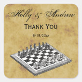 チェスとチェス盤のヴィンテージWBG 動揺して スクエアシール (正面)