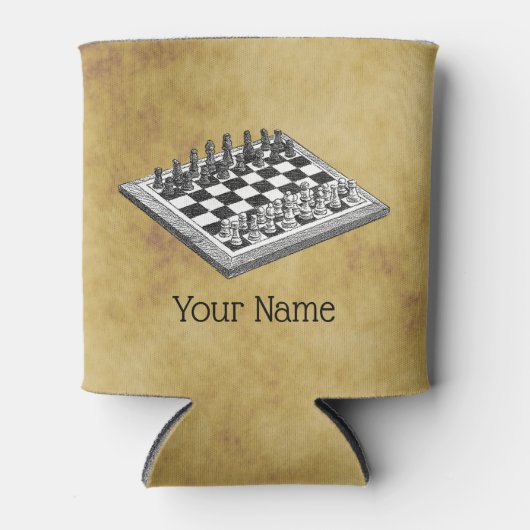 チェスとチェス盤のヴィンテージWBG 動揺して 缶クーラー (正面)