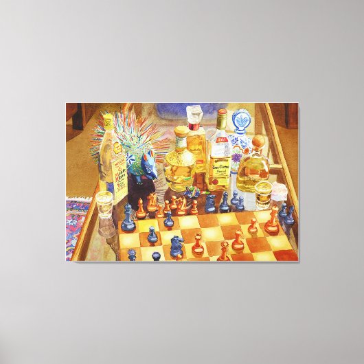 チェスとテキーラ キャンバスプリント (正面)