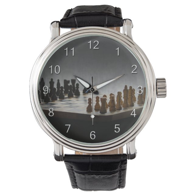 チェスと数字 腕時計 (正面)