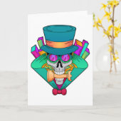 チェスにおけるルークの頭蓋骨 カード (黄色い花)