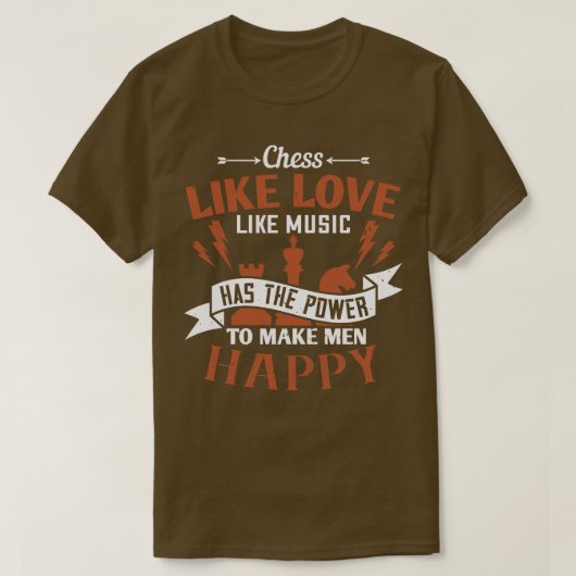 チェスには幸せになる力がある Tシャツ (デザイン正面)