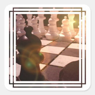 チェスのおじいさんステッカー スクエアシール