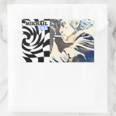 チェスのおじいさん 長方形シール (バッグ)