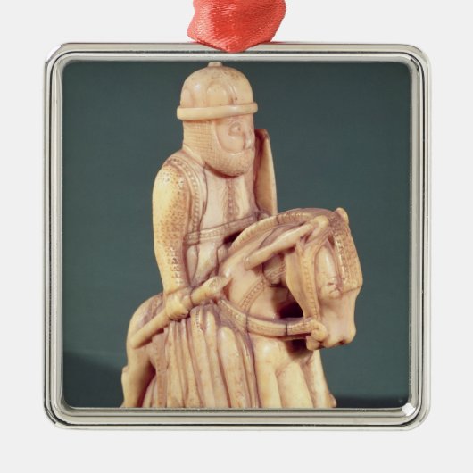 チェスのこまセットからの騎士 メタルオーナメント (正面)