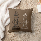 チェスのカップル、キング&クイーンクッション クッション (ブランケット)