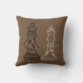 チェスのカップル、キング&クイーンクッション クッション (裏面)