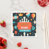 チェスのキングとクイーンゲームの夜を13誕生日 スタンダードカクテルナプキン (インサイチュ)