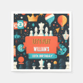 チェスのキングとクイーンゲームの夜を13誕生日 スタンダードカクテルナプキン (正面)