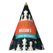 チェスのキングとクイーンゲームの夜を13誕生日 パーティーハット (正面)