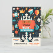 チェスのキングとクイーンゲームの夜を13誕生日 招待状 (スタンド正面)