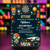 チェスのキングとクイーンゲームナイト13誕生日 招待状