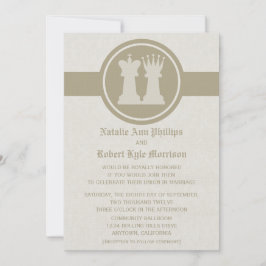 チェスのキングとクイーン結婚式招待状、ラテ 招待状