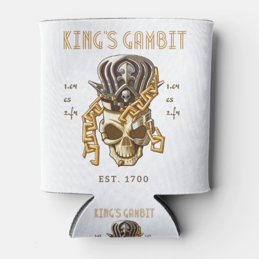 チェスのキングのゲームビットのEst 1700移動1.e4 e5 2.f4 缶クーラー (正面)