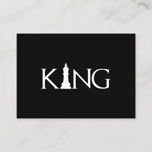 チェスのキングピースを持つ王 エンクロージャーカード (正面)
