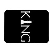 チェスのキングピースを持つ王 マグネット (横)