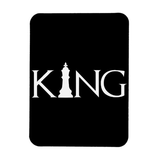 チェスのキングピースを持つ王 マグネット (縦)