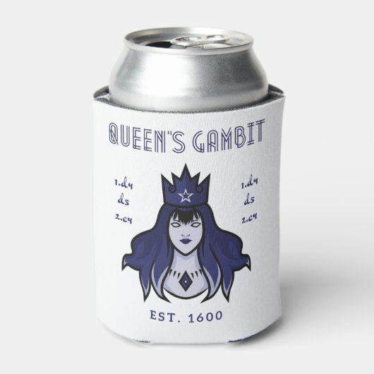 チェスのクイーンのゲームビットのEst 1700移動1.e4 e5 2.f4 缶クーラー (缶正面)