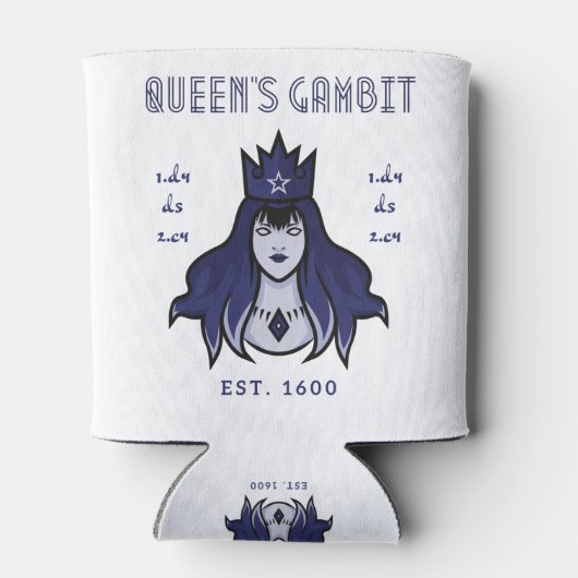 チェスのクイーンのゲームビットのEst 1700移動1.e4 e5 2.f4 缶クーラー (裏面)