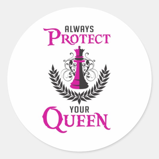 チェスのクイーンチェス盤のチェックメイト盤のギフおもしろいト ラウンドシール (正面)