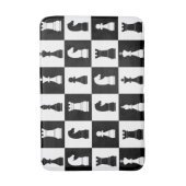 チェスのゲームパターン(白黒) バスマット (正面縦)