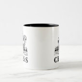 チェスのゲーム，戦略，前倒考えし，チェックメイト ツートーンマグカップ (中央)